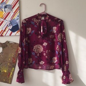 Sheer boho fall blouse